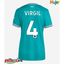 Camiseta Liverpool Virgil van Dijk #4 Tercera Equipación para mujer 2025-26 manga corta